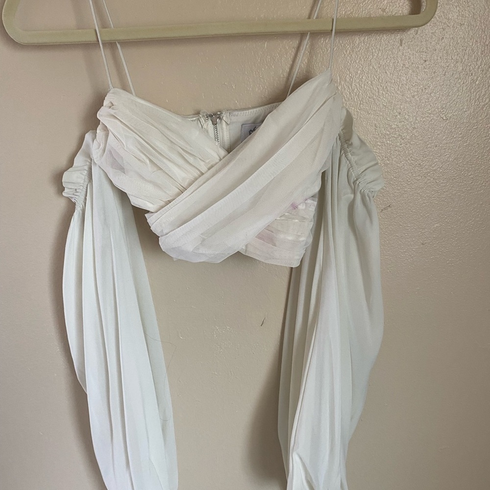 Cute Satin cross crop top